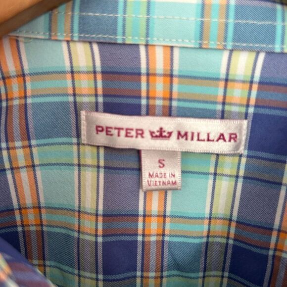 Peter Millar Womens Size Small Colorful Plaid Golf Pride Button Front Shirt Blue - Picture 2 of 5